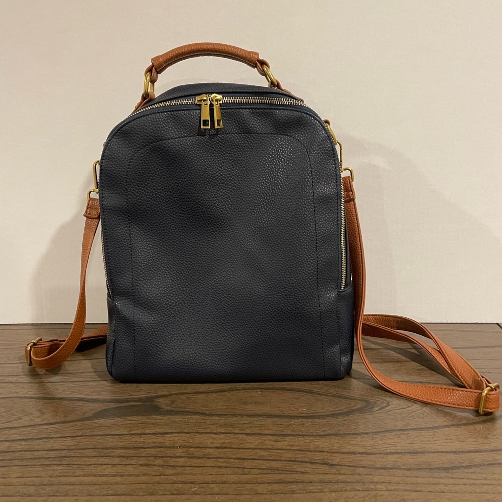 ROOLEE black blue LEATHER BACKPACK